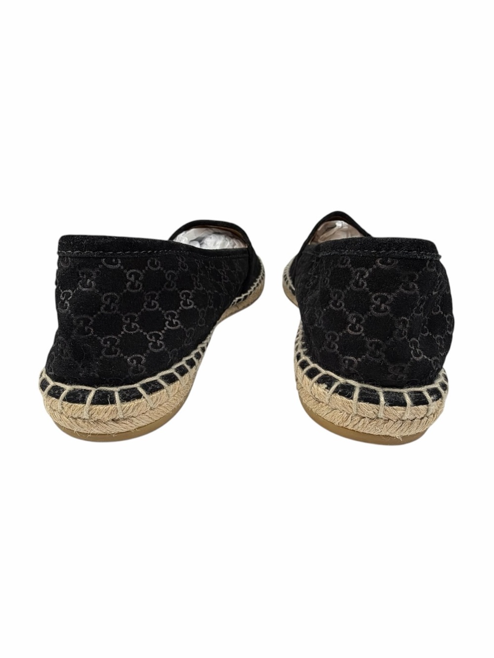 Gucci Microguccissima Pattern Suede Slip-On Espadrilles Flats In Black Size 37.5 - Picture 4 of 13